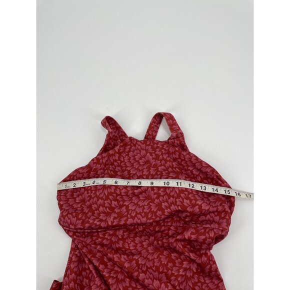 Patagonia Womens Medium Dress Floral Red Sleeveless Crossback Shelf Bra Athletic - Picture 8 of 10
